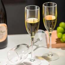 1/2/4/6pcs Plastic Champagne Flutes, 5.5 Oz Clear Plastic Champagne Glasses, Plastic Stemware Suitable For Party, Bachelorette, Bar, Wedding, Christmas, Birthday, Bridal Shower (Transparent), Great For Sparkling Wine, Prosecco, Non-Alcoholic Cocktails, Housewarming, Home Bar Accessories - View 7