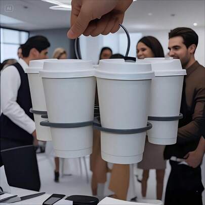 Lightweight And Durable Plastic Material, Practical And Sturdy Design, Modern Minimalist Style, Simple And Smooth Shape, With An Easy-To-Grip Comfortable Handle, Foldable For Space-Saving Storage, Can Stably Hold Multiple Drinks, Spill-Proof And Non-Slip, Suitable For Various Occasions Such As Family Gatherings, Outdoor Barbecues, Camping Picnics, Parties, And More.