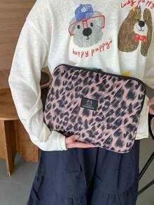 11"/14" Fashionable Leopard Print Waterproof Laptop Sleeve/Tablet Bag, Suitable For 9-11" Air 4/5 Pro 11/Mini 5/6, Shock-Resistant And Durable, Suitable For Students And Seasonal Use - Multicolor - View 4