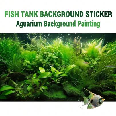 水下天堂，鱼缸背景画，水族箱背景贴纸，爬行动物缸背景贴纸，正面和侧面自粘，鱼缸造景装饰，水族箱装饰