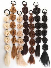 Tóc giả đuôi ngựa 20 inch cho nữ, kiểu tết bong bóng, tết xoắn, buộc tóc, tết dreadlocks, tết đèn lồng, dây chun buộc tóc, dây buộc tóc co giãn, dây buộc tóc đàn hồi. - Nhiều màu - Xem 2