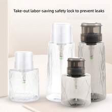 1个250毫升/300毫升高透明指甲油卸妆液/酒精可灌装瓶，透明泵头锁扣美甲空瓶。大容量三用泵指甲清洁卸妆液补充瓶，带锁扣，黑色透明瓶颈泵头空瓶，塑料瓶指甲油卸妆液清洗瓶美甲防溢泵瓶，浴室旅行必备。 - 彩色 - 查看 3