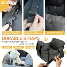 CLAYCLAY Asiento De Coche para Perros Pequeños: Asiento Elevador Suave con Correa De  Cama De Viaje Impermeable Y Lavable Asiento De Coche Portátil para Cachorros con Almacenamiento para - Gris - Ver 6