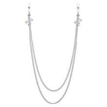 1件装性感橡胶吊坠多款式假乳环，可调节双链设计，适合女性日常佩戴和派对穿着 - 銀色 - 查看 11