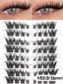 80pcs (8-15mm) Fox Fur D-Curl Fluffy Mink Lashes Extension Kit, Natural & Soft, For Longer Lashes. Lash Clusters, False Lashes, Individual Lashes, Eyelash Extensions - View 6