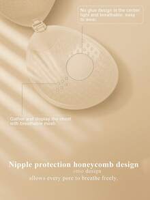 1件/2件装女士隐形自粘式聚拢文胸 – 无肩带无背硅胶提拉文胸，可重复使用，无缝设计，优雅款式，完美搭配婚纱、晚礼服和派对服装 - 彩色 - 查看 5