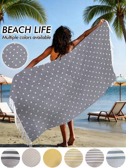 Bộ 1/2 khăn tắm biển Thổ Nhĩ Kỳ - 39" x 71"/99 x 180 cm, cỡ lớn, chống cát, nhanh khô, chất liệu cotton, nhỏ gọn, thích hợp cho bãi biển, phòng tắm, hồ bơi, du lịch, yoga, cắm trại.