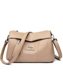 正品时尚奢华女士包包设计师高品质柔软皮革斜挎包女士单肩包 2025 - 米色 - 查看 3