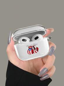 A Headphone Case With Puerto Rico Flag Boxing Gloves And "Puerto Rico STRONG" Text Pattern Case For AirPods 4th Generation/3rd Generation/2nd Generation - Headphone Covers - Clear - View 1