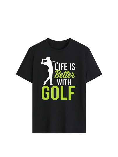 Áo thun nam tay ngắn cổ tròn in họa tiết mùa hè, thích hợp cho các hoạt động thể thao ngoài trời, tập luyện thể dục, chơi golf và các hoạt động thường ngày.