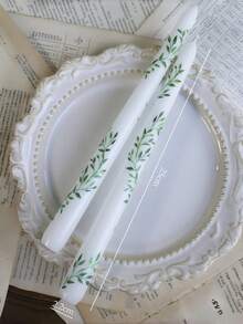 2 piezas/Set, Dos velas con patrón floral, Velas de escritorio de 25 cm con patrón vintage, Velas de pilar con flores chinas, Regalo para el Día de la Madre, Decoración para fiesta de boda, Velas para ambiente festivo, Adecuadas para boda, cena, decoración del hogar, fiesta, decoración de mesa de comedor - Multicolor - Ver 17