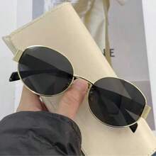 Fashionable Metal Frame Oval/Polygon Semi-Rimless Glasses, Suitable For Daily Use And Outdoor Activities - Multicolor - View 4