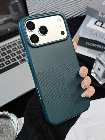 1pc New Business Solid Color Dot Matrix Magnetic Case, Compatible With Iphone 17 Pro Max, 16, 15 Pro, 14 PM, 13, 12 PM, 11, Ultra-Thin TPU Soft Shell, High-End Invisible Strong Magnetic Protection Cover