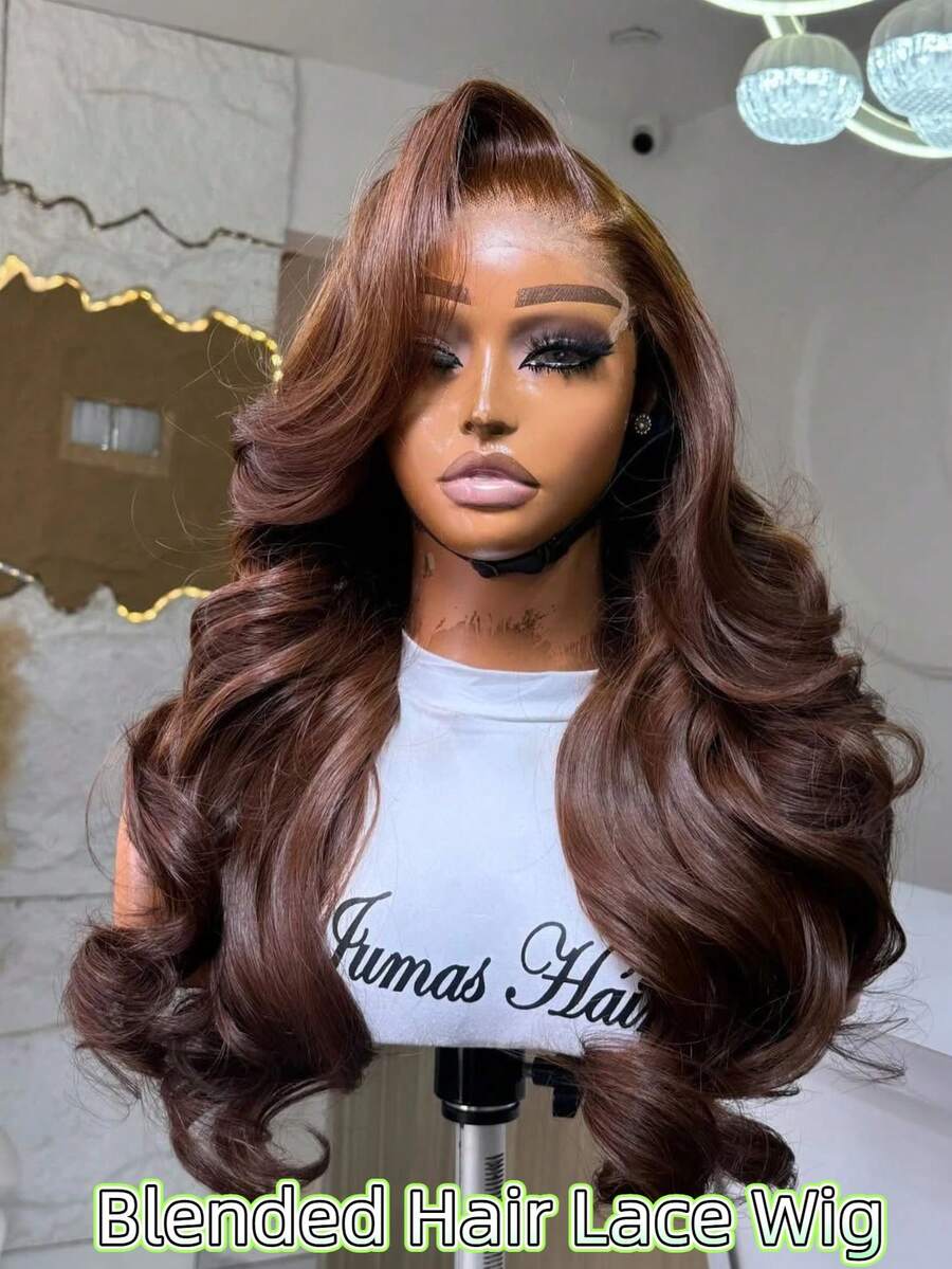 高光蜂蜜金棕色波浪卷发13x4蕾丝前假发，真人发丝，预先拔毛，带婴儿绒毛，180%密度，无胶波浪卷发蕾丝前真人发假发，尺寸40.64-101.6厘米