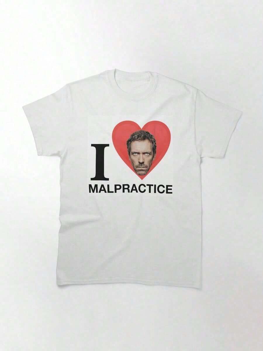 Summer OutfitsHouse MD Malpractice Enthusiast Merch Classic-Shirt, Women's-Shirt, 220g Cotton, Casual Crew Neck, Socializing, Traveling, And Relaxed Wear.-Versatile Basic-ShirtsMinimalist Style  Sweatshirt Summer Travel Unisex-Shirt - 白色 - 查看 1