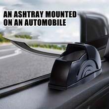 Stylish Car Ash Tray - Convenient Storing Ash, Open Cover Design Prevents Scattering, Must-Have Car Accessory, Fashion-Forward Drivers - Black - View 3