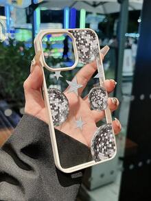 1pc Disco Ball Glitter Stars Phone Case, Suitable For IPhone 17 Pro Max/17 Pro/16 Pro Max/16 Pro/16/15 Pro Max/15 Pro/15/14 Pro Max/14/13 Pro Max/13 Pro/13/12 Pro Max/12 Pro/12/11 Series - Multicolor - View 3