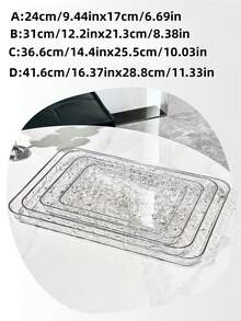 1pc Thick Acrylic Transparent Tray, Modern Wavy Pattern, Rectangular Desktop Organizer/Display Stand, Suitable For: Cosmetics, Tableware, Miscellaneous Items, Office Supplies, Snacks, Candy Box, Weddings, Parties, Gatherings, Daily Use - Clear - View 8