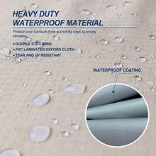 HAMLER - Funda para sofá de patio 3 plazas resistente al agua traje de sofá de dos plazas rejillas de ventilación y asas se adapta a hasta 70 pulgadas de ancho x 38 pulgadas de profundidad x 24 - Marrón y beige - Ver 5