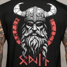 Machao Vikings Mode Training Tank Top, 100% Premium Cotton, Lightweight - 黑色 - 查看 5