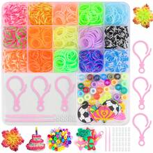 15/18/40件混款/混色弹力发圈手链套装，弹力发圈编织工具套装，手链制作套装，DIY编织工艺礼品套装 - 皮筋 - 查看 10