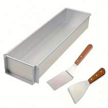 3pcs Set [1 Mold + 2 Cake Spatulas] Rectangular Tiramisu Cake Tray Mold And Accessories Set, Lightweight Dessert Tools With Stable Base - Essential For Tiramisu, Cheesecake And Mousse Cake, Perfect For Bakers And Home Baking Enthusiasts, Please Note The Marked Dimensions - Multicolor - View 13