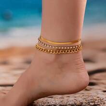 1 Set Luxury Geometric Design Chain Anklet Jewelry Set For Women - Multicolor - View 3