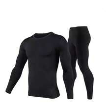 Winter Thermal Base Skin Tights Set (Footless) - Preto-Masculino - Ver 1