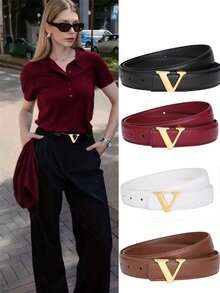 Women's Smooth Buckle Belt, Pants Belt - Multicolor - View 7