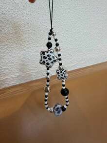 Leopard Print Flower Phone Lanyard, Handmade Beaded Camera/Earphone Strap Chain, Multi-Function Lanyard - Multicolor - View 9