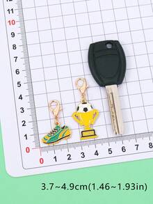 10个/套 2026新款足球主题金属钥匙扣，珐琅滴彩元素，足球图案，2026足球比赛球迷钥匙扣吊坠，精致男女时尚背包挂件，钥匙扣配件礼品 - 10pcs - 查看 6