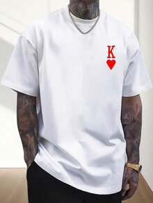 Nuevos productos de moda muy populares: Camiseta deportiva para hombre con estampado de letras elegantes (patrón impreso), top de verano hecho de algodón puro, agradable al tacto y cómodo, adecuado para deportes, para usar en casa y también para parejas. - Azul y blanco - Ver 12