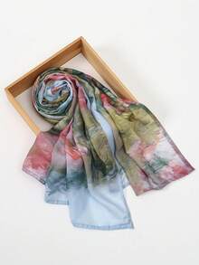 1 chiếc khăn trùm đầu nữ kiểu Bohemian in hoa, khăn nhiều màu sắc chống nắng, khăn choàng thanh lịch đa năng, khăn dài mềm mại và thoáng khí, phù hợp sử dụng hàng ngày. - Nhiều màu - Xem 6