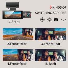 1 pieza Cámara de salpicadero de doble lente 1080P, adecuada para automóviles, frontal e interior, con pantalla IPS de 3.16" de gran angular, DVR de coche, diseño compacto, fácil instalación, discreta y se adapta a la mayoría de los vehículos - D8 - Ver 8