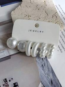 12pcs/Set Elegant Faux Pearl Effect Earrings Set - Pearl White - View 5