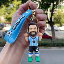 Football Star Keychain Accessory, Small Pendant, PVC Soft Rubber Bag Charm, Jersey Keychain - Multicolor - View 12