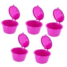 5Pcs 50ml Coffee Capsule Reusable Coffee Filter Cup With Spoon For DOLCE Coffee MachineRose Red,Coffee Service Coffee Accessories - View 6