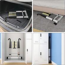 Telescopic Ladder 4.1M Aluminium Extension Extendable Loft Ladder With Stabilizer Bar And Detachable Hooks, Portable Folding Ladders - 2.9M/9.5FT - View 5
