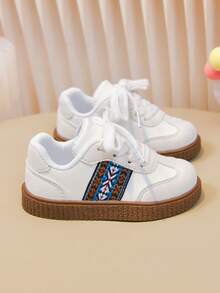 Fashionable Casual Baby Sneakers, Lightweight & Comfortable Unisex Kids Shoes - White - View 5