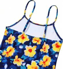 Girls Bathing Suit Size 2-10 Years - Cute Toddler Swimsuit Girl Adjustable One Piece Swimwear For Summer Beach Wear - 塗鴉橙花 - 查看 4