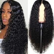 13x6 Brazilian Virgin Hair Water Wave Lace Front Wig, 250 Density Glueless Lace Front Wig, Mixed Hair Deep Wave Lace Front Wig, Pre-Trimmed 13x6 HD Transparent Lace Front Wig, 15A Brazilian Virgin Mixed Hair Deep Curly Wig With Baby Hair, Black - Natural & Black - View 21