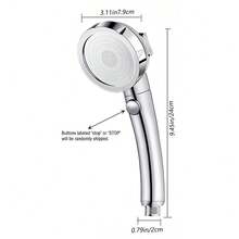 德国产增压手持花洒 | 一键式自动关闭开关 | 可拆卸莲花喷嘴 | 通用接口银色花洒 | 浴室节水增压沐浴必备 - 花灑 - 查看 5