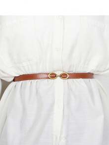 1 & 2 Pcs Women's Retro Minimalist PU Leather Skinny Belts, Suitable For Summer, School, Autumn, Halloween - Multicolor - View 10