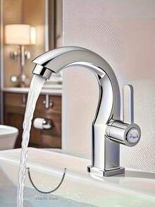 现代单孔浴室水龙头，带侧喷 - 哑光黑阀芯，符合人体工学的弧形出水嘴，安装简便，适用于酒店和家庭浴室，塑料材质，单冷水龙头 - 彩色 - 查看 20