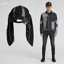 1pc Women's New Y2K Apocalyptic Bunny Ear Distressed Baseball Cap, Unique Street Hip Hop Snapback Hat - Bunny Hat - View 3