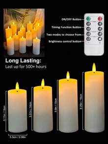 4/8pcs Battery Operated LED Candles, Flameless, With Remote Control, Suitable For Home, Halloween, Christmas, Party, Wedding, Dining Table - White - View 8