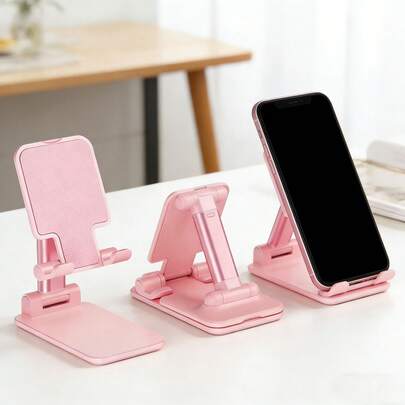 1 pieza Soporte plegable y ajustable en altura para teléfono, soporte de escritorio portátil para teléfono, adecuado para mujeres, viajes y cocina, compatible con todos los modelos de teléfono
