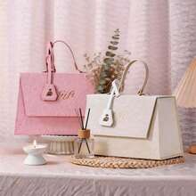 Hộp quà bằng da cao cấp có tay cầm, kích thước 9x5.1x6 inch, khóa từ tính, có thể tái sử dụng, hộp quà tặng trang nhã cho đám cưới, sinh nhật, cầu hôn, quà tặng cho phù dâu, đựng trang sức, nước hoa, mỹ phẩm – Đóng gói đơn - Xem 7