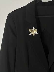 1枚女士优雅简约金属艺术造型时尚婚礼胸针，独特个性情侣魅力配饰 - 彩色 - 查看 13