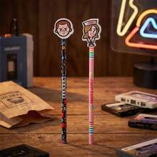 Netflix 1PC Stranger Things Officially Licensed Eleven Pencil Cute Cartoon Design Writing Pen Smooth Writing Lightweight Portable Learning Supplies Movie Collectibles Birthday Christmas Gift - Black - View 1
